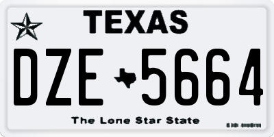TX license plate DZE5664