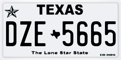 TX license plate DZE5665