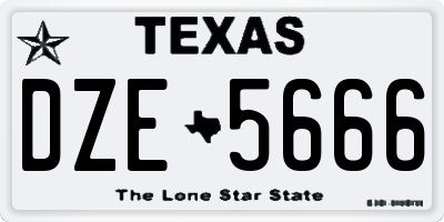 TX license plate DZE5666