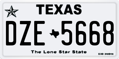 TX license plate DZE5668