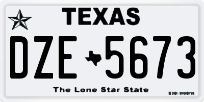 TX license plate DZE5673