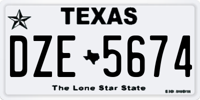 TX license plate DZE5674