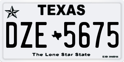 TX license plate DZE5675
