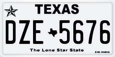 TX license plate DZE5676