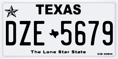 TX license plate DZE5679