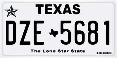 TX license plate DZE5681