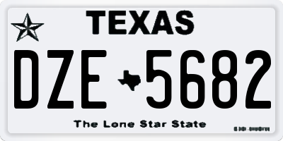 TX license plate DZE5682
