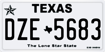 TX license plate DZE5683