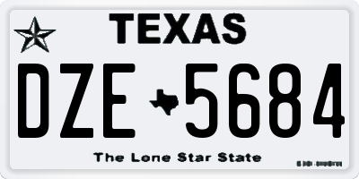 TX license plate DZE5684