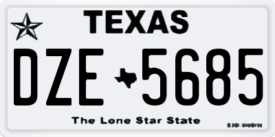 TX license plate DZE5685