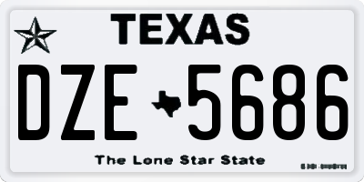 TX license plate DZE5686
