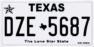 TX license plate DZE5687