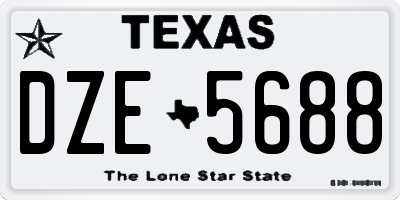 TX license plate DZE5688