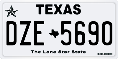 TX license plate DZE5690