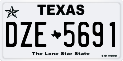 TX license plate DZE5691