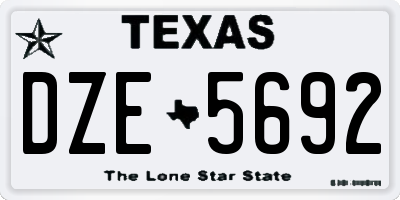 TX license plate DZE5692