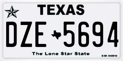 TX license plate DZE5694