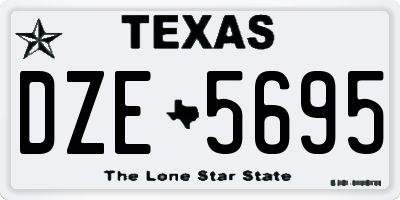 TX license plate DZE5695
