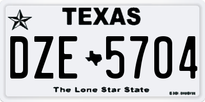 TX license plate DZE5704