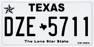 TX license plate DZE5711