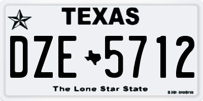 TX license plate DZE5712