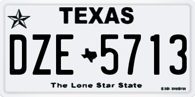 TX license plate DZE5713