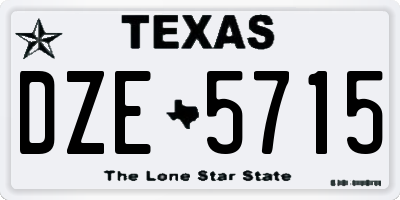 TX license plate DZE5715