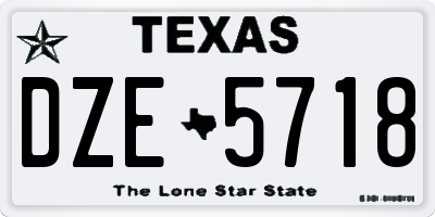 TX license plate DZE5718