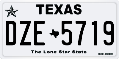 TX license plate DZE5719