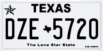 TX license plate DZE5720
