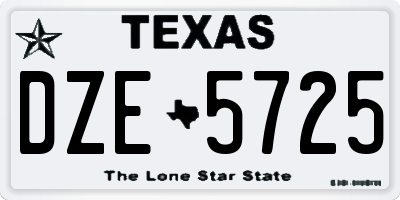 TX license plate DZE5725