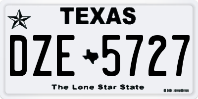 TX license plate DZE5727