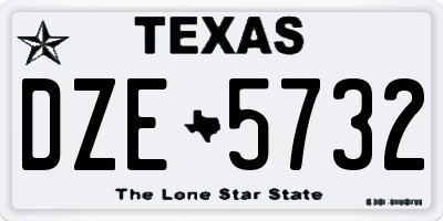 TX license plate DZE5732