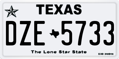 TX license plate DZE5733