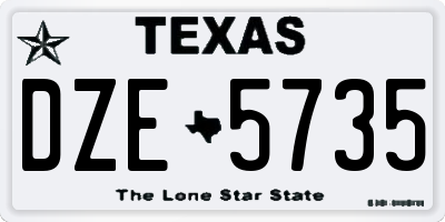 TX license plate DZE5735