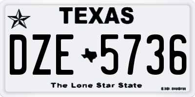 TX license plate DZE5736