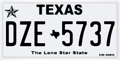 TX license plate DZE5737