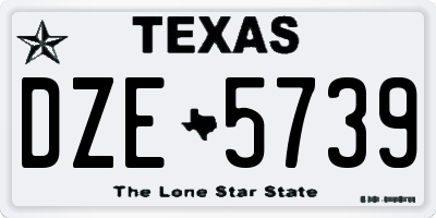 TX license plate DZE5739