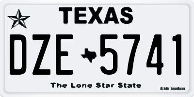 TX license plate DZE5741