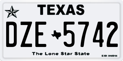 TX license plate DZE5742