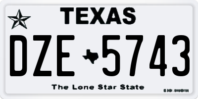 TX license plate DZE5743