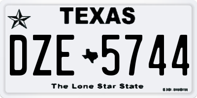 TX license plate DZE5744