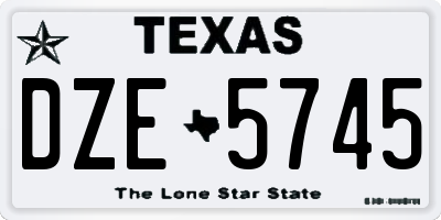 TX license plate DZE5745