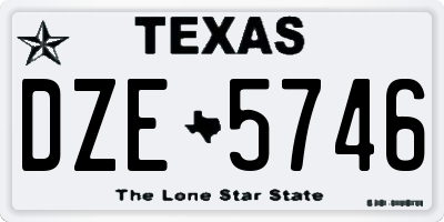TX license plate DZE5746