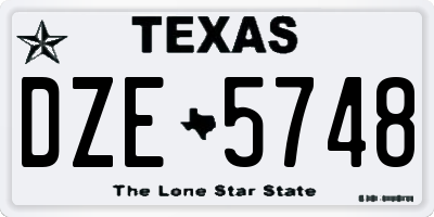 TX license plate DZE5748