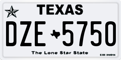 TX license plate DZE5750