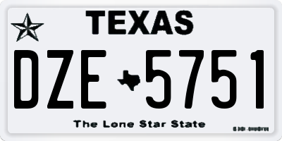 TX license plate DZE5751