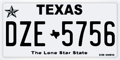 TX license plate DZE5756