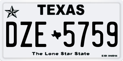 TX license plate DZE5759