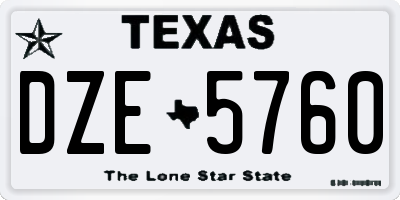 TX license plate DZE5760